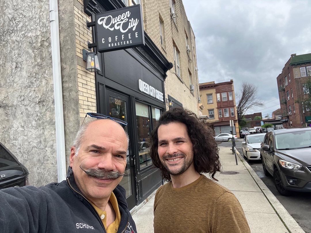 DWSchoner's tweet photo. Fantastic day with Co-Creator @IBindYouNancy 
working at Queen City Roasters on @arthurfuturotv written by talented Ryan Moore, @EmmettGreyTV written by brilliant @TheDaddyGuru &amp; upcoming pilot script to the show OVERBROOK. 

#ItsAboutTime
.
. 
.
.
#greatmustachiofilmworks https://t.co/lHuBv3c0kq