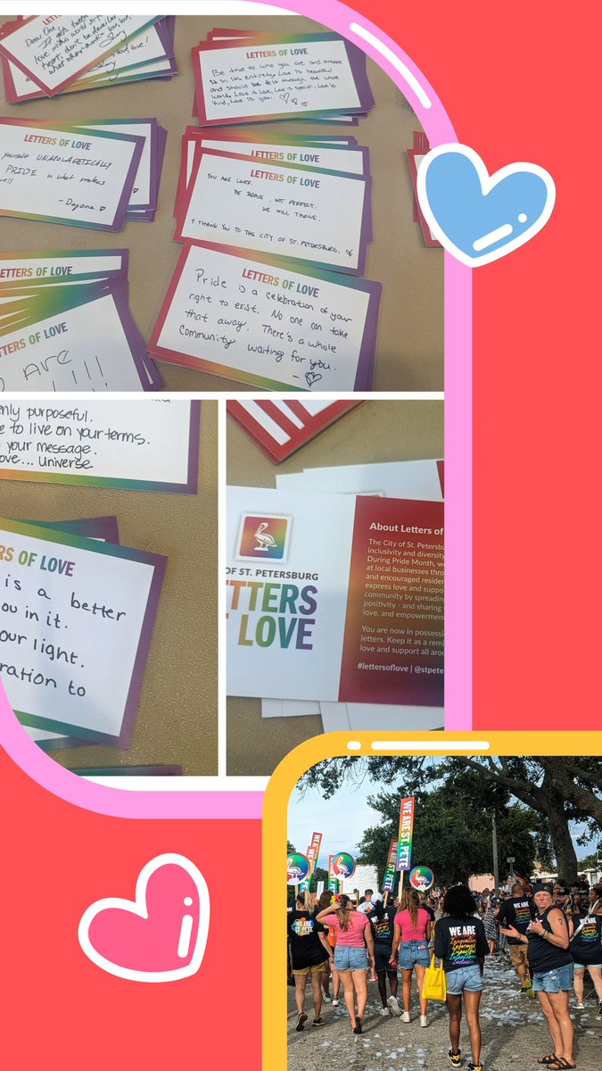 Handing out the Letters of Love, written by members of the community back to members of the community, was my most favorite experience of St. Pete Pride. 
@StPeteFL @stpetepride
☀️🏳️‍🌈🏳️‍⚧️❤️🧡💛💚💙💜🏳️‍⚧️🏳️‍🌈☀️
#Pride #StPetePride #loveletters #loveislove #lovealwayswins #WeAreStPete