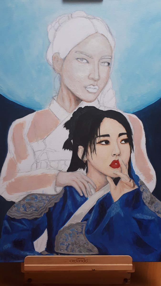 Another layer done, waiting for it to dry off 
#MAMAMOOplus #SOLAR #MOONBYUL
#마마무플러스 #솔라 #문별
#ACT_1_SCENE_1 #MAMAMOO #마마무 #mamamoofanart