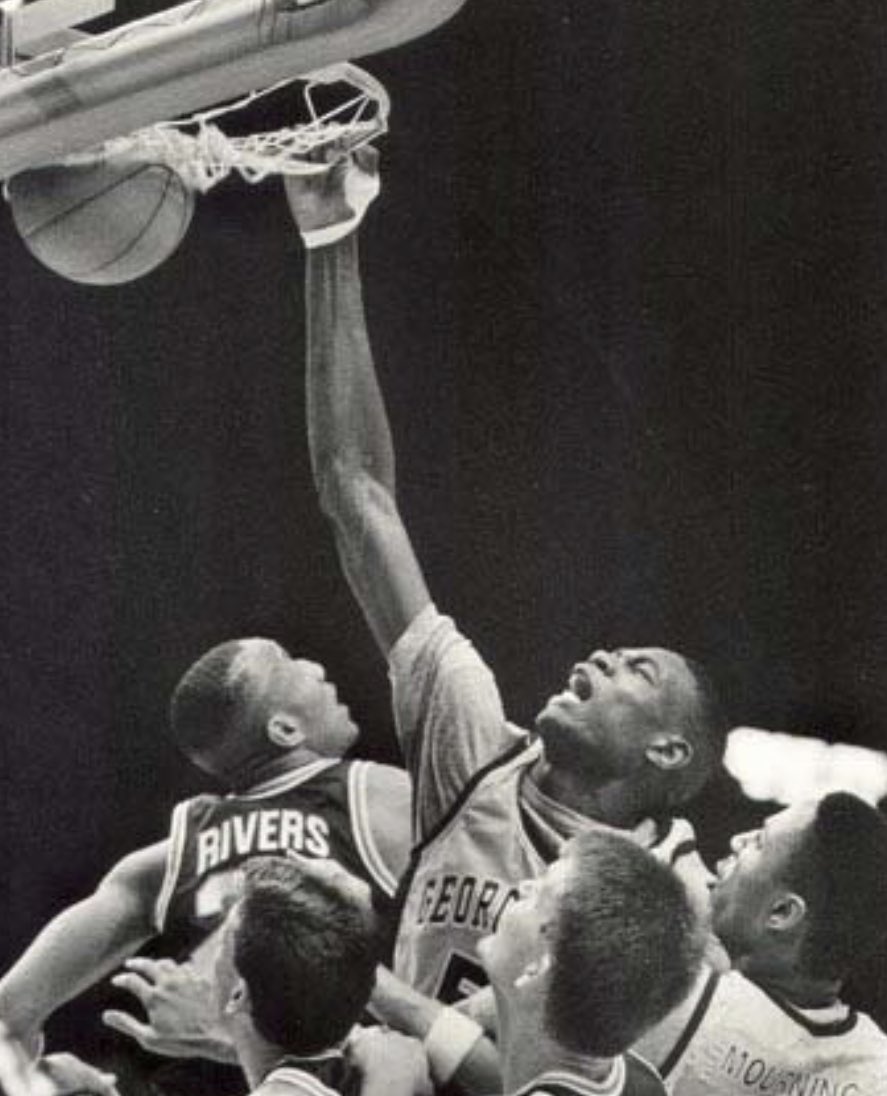 HoyaHoopClub's tweet photo. Happy Birthday Dikembe Mutombo (1988-91)! All-Conference, All-American, 2X BE Defensive Player of the Year, graduated 3rd in Blocks (recorded 1 block every 6.5 minutes), 4th overall NBA draft pick, 8-time NBA All-Star, international humanitarian, Hoya parent, and so much more. https://t.co/1ZmZfAqbv2
