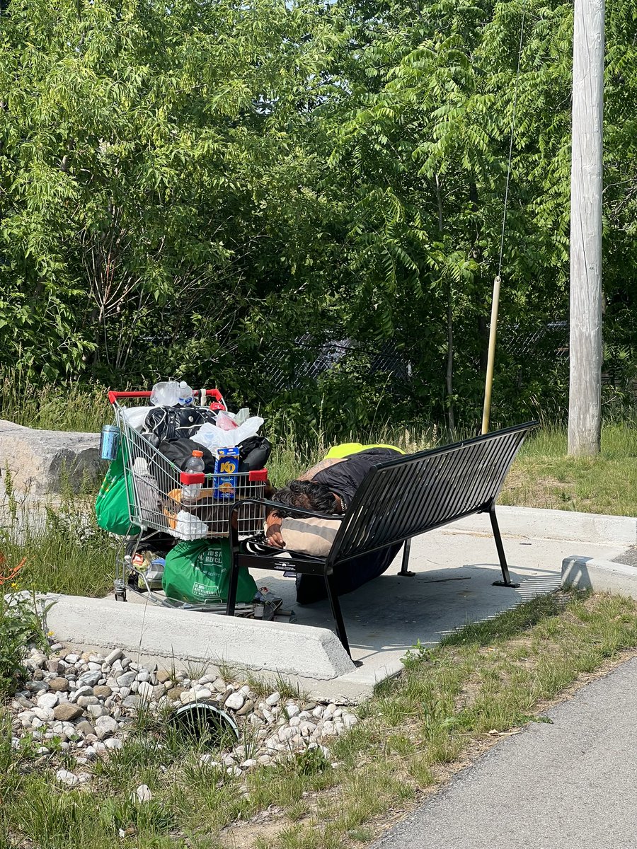 @CityKitchener First photo community donations, kids having fun & using park. Last 3 photos, UNIROYAL Goodrich as of yesterday. City removed all community toys. No kids. Just homeless drunk on bench eating dry KD & loitering. What a bureaucrat fail. #noinclusivity #nocommunity