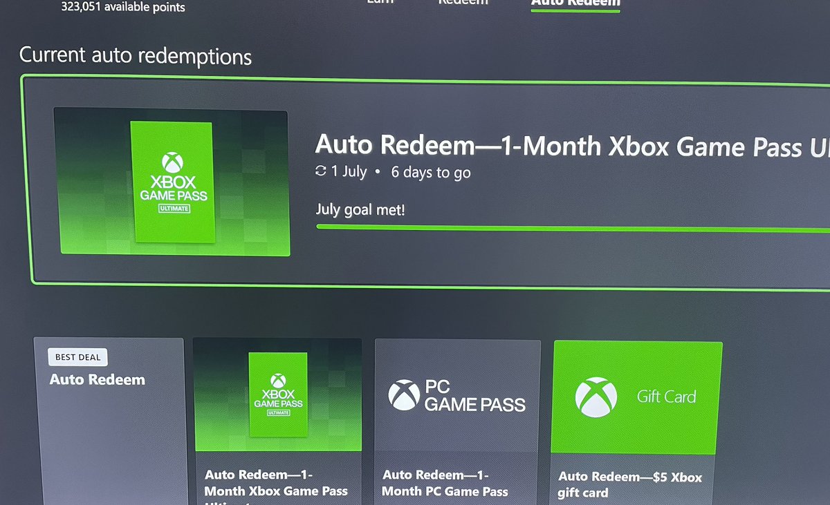 @XboxSupport 
Just a few days left this month to find out if @Xbox #REWARDS auto redemption is fixed!

I originally signed up back in March2023… but has not worked a single time yet!  
Advice was to cancel a couple weeks ago & sign up again… but we’ll see! 4th month the charm?