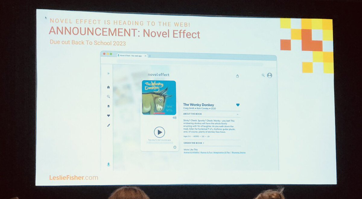 OHHHH WOW! 💥 Here at #ISTELive, the one & only @lesliefisher just dropped some bombshell news:  @Novel_Effect will be releasing a WEB VERSION in time for back-to-school!  🤯 

Now Novel Effect will work on ALL THE THINGS - iOS, Android, Chromebooks, and PCs! 

#edtech #ISTE23…