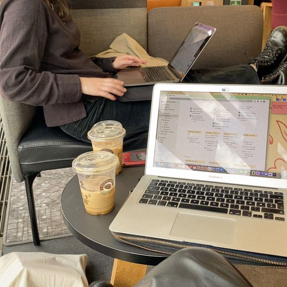 cafe studies with fresh pastries, cold drinks, and good bagels