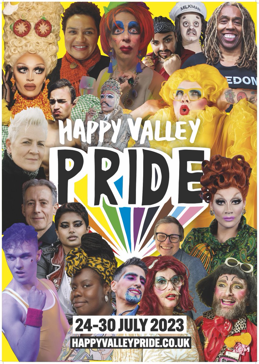 🎉 The countdown is officially on for Happy Valley Pride 2023! Here's a sneaky peak to tickle your tastebuds at who you can expect to be making special appearances... You'll need to wait until Friday 30th June for our full line-up announcement and brochure release! #HVP23