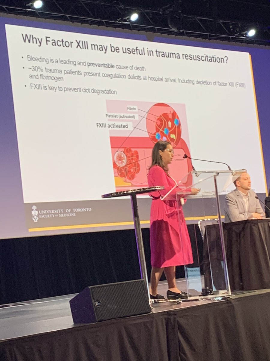 sholzberg's tweet photo. Brilliant brilliant brilliant Dr. Carolina Gomez presenting on FXIII trajectories in severely injured patients! #ISTH2023 https://t.co/MC20exzTsl