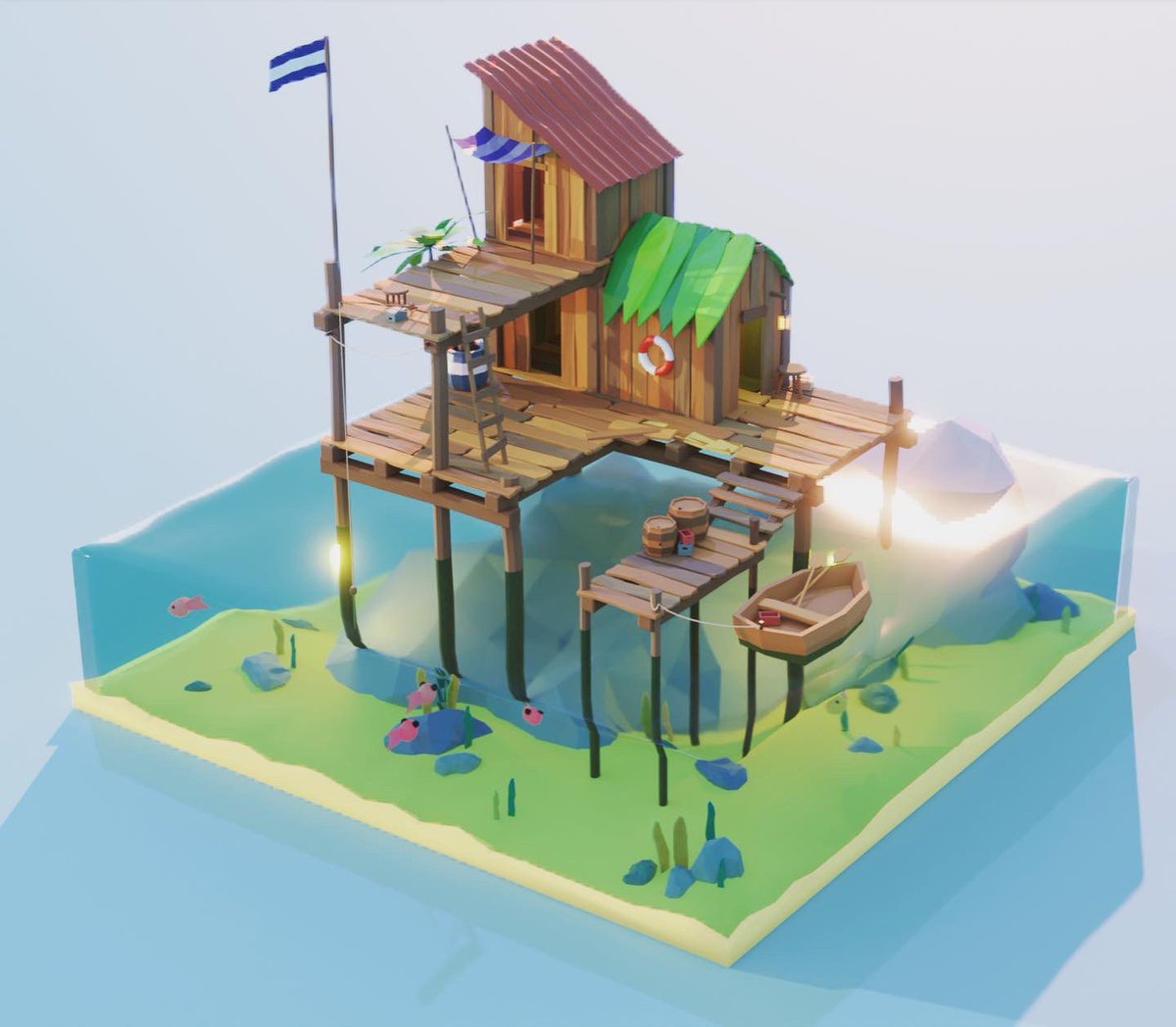 tessgroll's tweet photo. My latest render with the theme of the hot summer days we have been experiencing lately. Inspired by the YouTube tutorial from @grantabbitt . I
#blenderart #blendercommunity #render #3dstylizedart #isometricart #lowpoly #lowpolyart #czechartist #conceptart #lowpolylandscape https://t.co/zlYxYZlNUH
