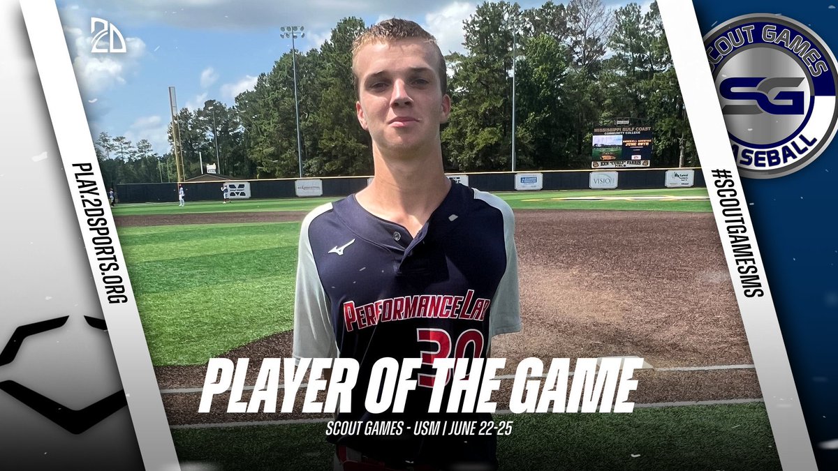 ⭐️ PLAYER OF THE GAME ⭐️

Jackson Beck: 1-2 2B BB Walk Off Double 

Summer Team: Performance Lab Sox 

#ScoutGamesMS
<a href="/ScoutGamesBSB/">Scout Games Baseball</a>