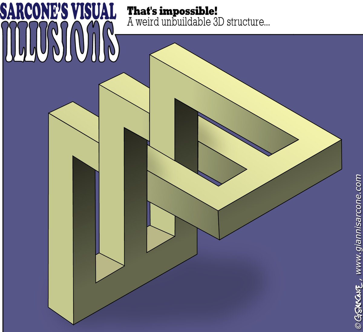 gsarcone's tweet photo. Unveiling the Impossible: The Fusion of 3 "TriBars" creates a mind-bending 3D structure. Check out @KnightFeatures for syndicated SVI (Sarcone's Visual Illusions) worldwide. More info: https://t.co/4zznJut24x
Like, share, and spread the word!
#VisualPuzzles #Illusions https://t.co/TVaojynBxW