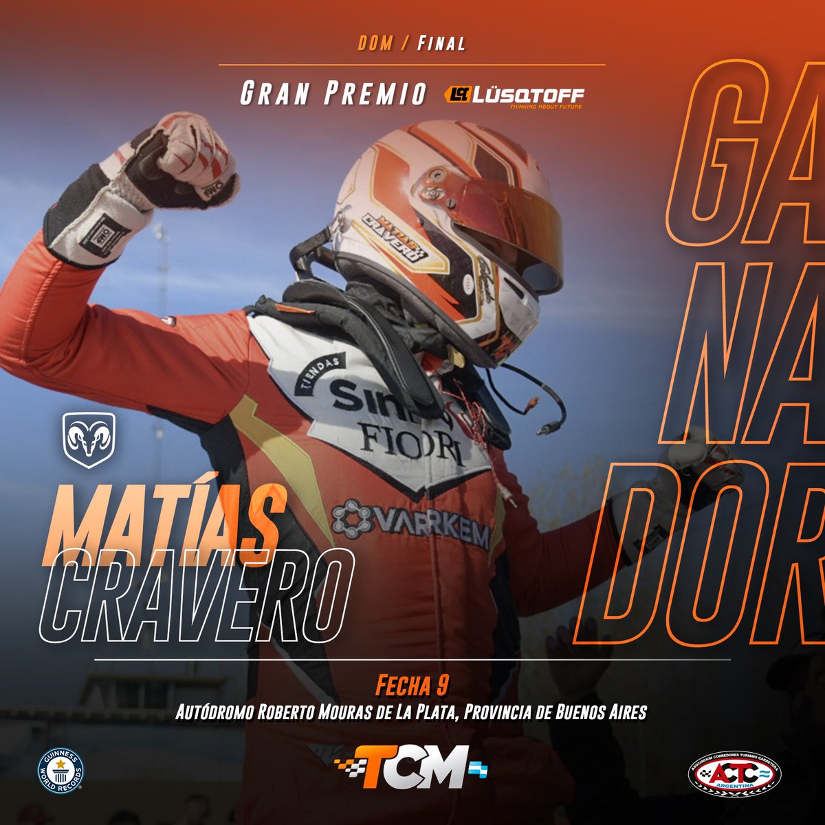Matías Cravero gana en la novena fecha del #TCMouras en La Plata 🙌🏼🔥

🏆 #GPLusqtoff 
🏁 TC Mouras
🥇 <a href="/matiascravero1/">mati cravero</a> 
#ACTC #CaminoAlTC