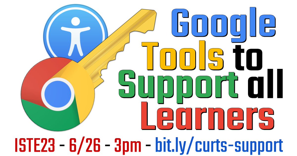 ericcurts's tweet photo. Join me at #ISTELive today at 3pm for:

🔑 Google Tools to Support all Learners

✅ Session details: https://t.co/dTDhTtxgD5

🧰 All my ISTE sessions at: https://t.co/JUOXz8xHv1

#ControlAltAchieve #edtech #GoogleEDU #EduTwitter @ISTEofficial @googleaccess https://t.co/sGqqD9Xkeq