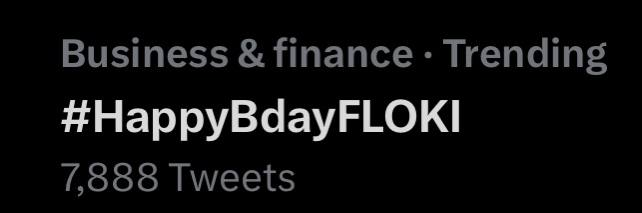 FLOKI's tweet photo. #FLOKI is celebrating its birthday in style, dominating the #Twitter trends with a massive 5.19 million mentions!🔥

The power of #HappyBdayFLOKI trending showcases the incredible strength of the $FLOKI community.

Joining the party are #DOT, #100X, $BCH, #BONE, and #BAYC!🎂🎈 https://t.co/Ncz8GyfnCz
