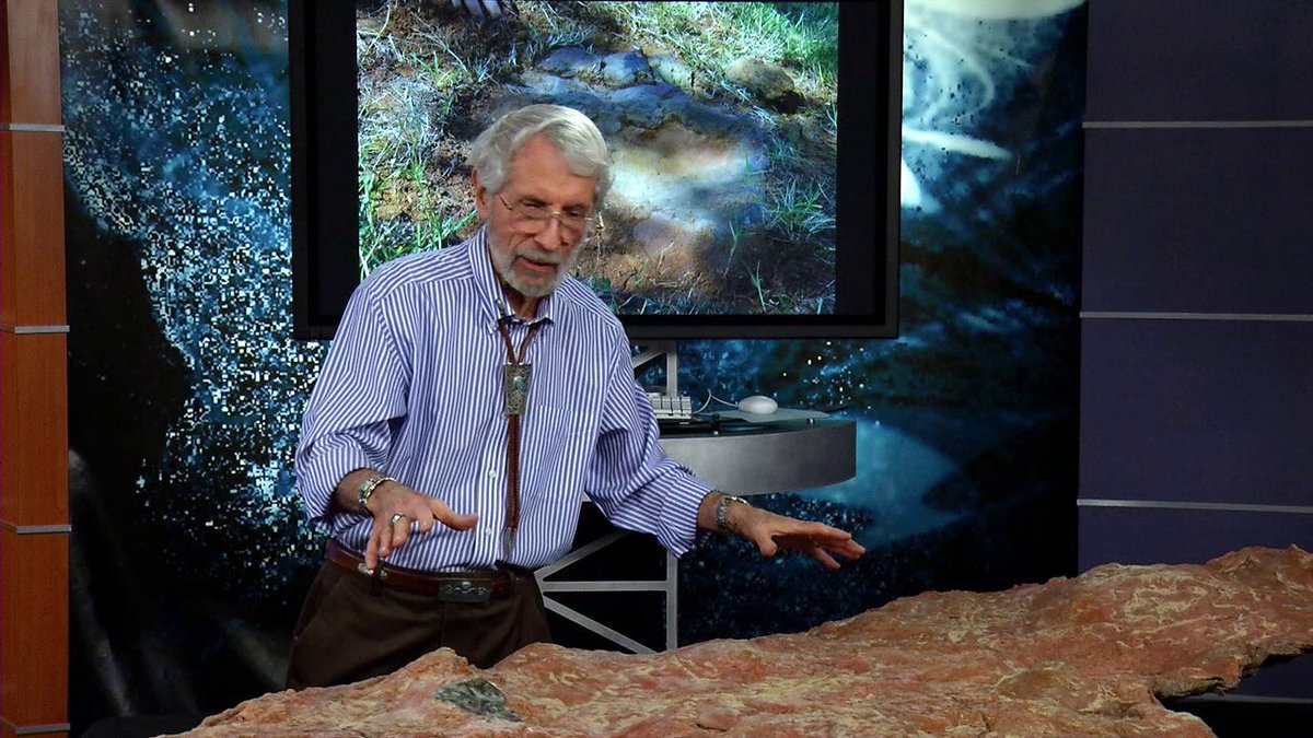 Ray Stanford with Dinosaur Tracks