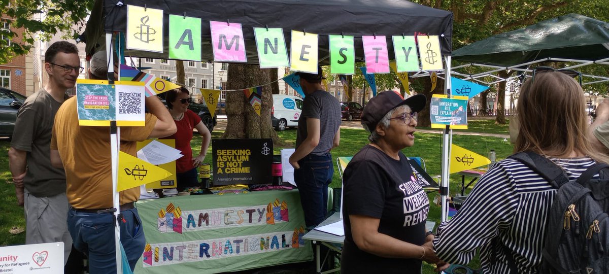 Thanks to everyone who joined our Amnesty group at the Celebrating Sanctuary event in the Bristol Refugee Festival today!

A great afternoon of music, dancing, food and fun.

@RefugeeFestBRL @BristolRefugeeR
#BRF2023