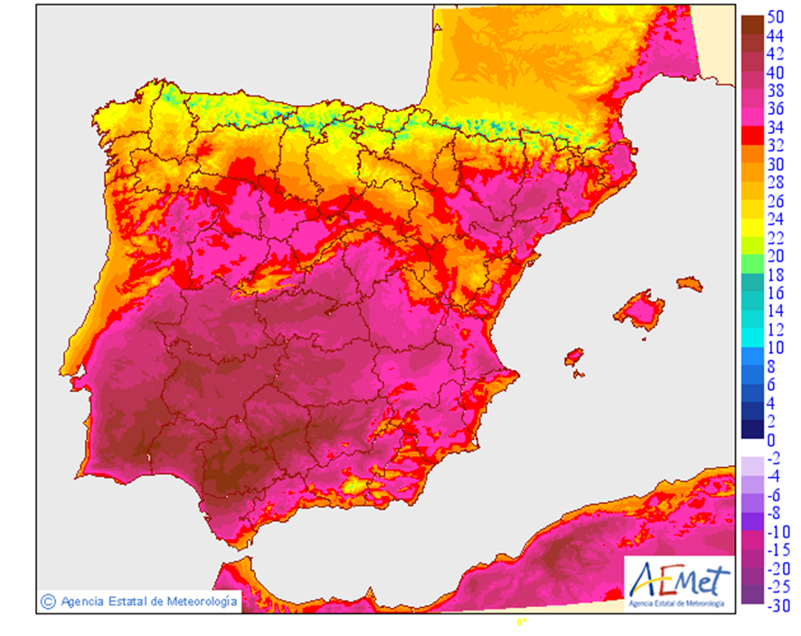 AEMET_Esp's tweet photo. Estamos en un episodio de #OlaDeCalor. Es la primera del verano de 2023 y llega en junio. Probablemente, en su transcurso, se lleguen a alcanzar los 44 ºC. ¿Hay más olas de calor actualmente en junio? ¿Y a lo largo del verano? Hilo 🧵 https://t.co/LjqucibVR6