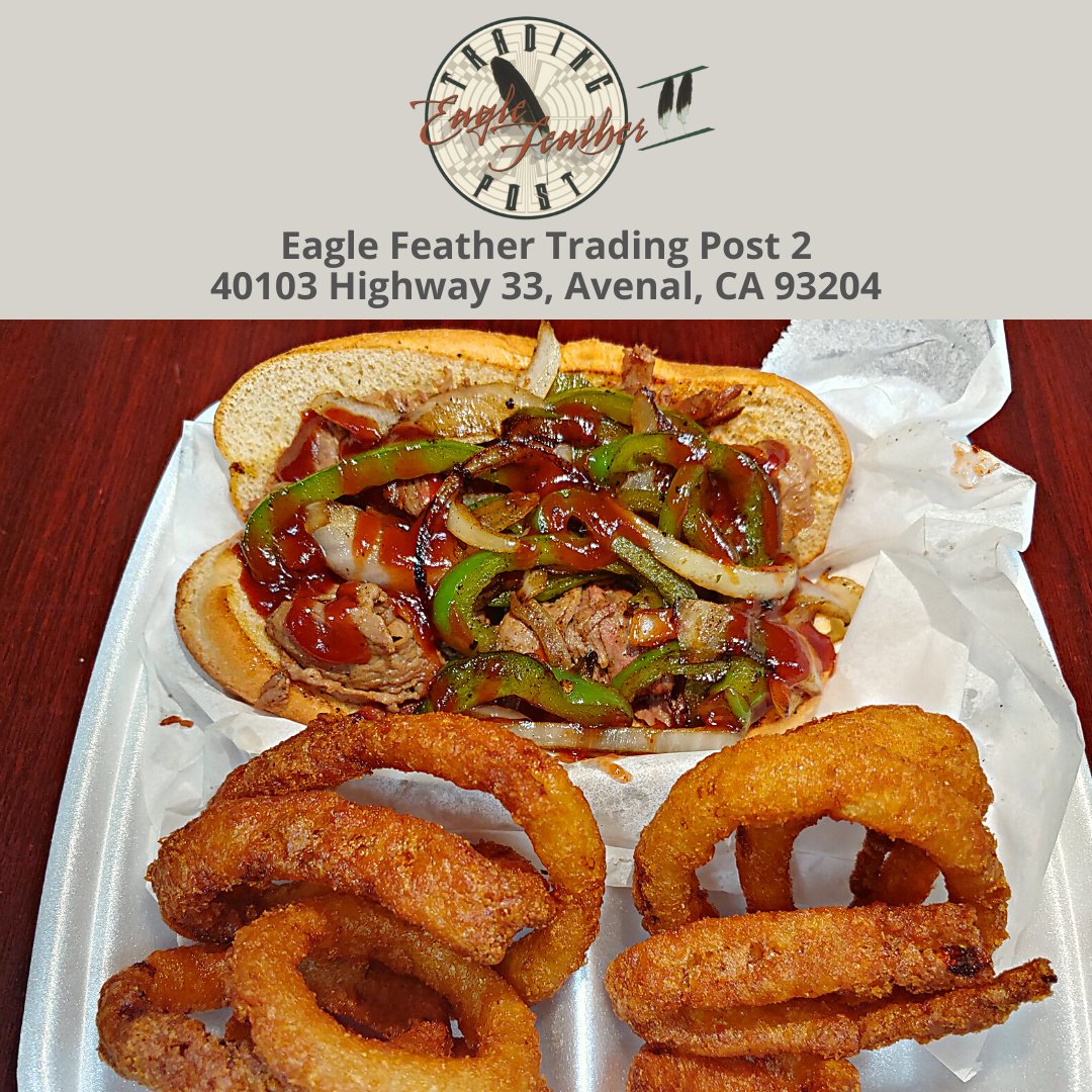 Come to Eagle Feather Trading Post and try our delicious Tri-tip Sandwich combo!

#EagleFeatherTradingPost
#EagleFeatherTradingPostAvenal
#EagleFeather
#TradingPost
#Avenal
#TriTipSandwich
#TriTip