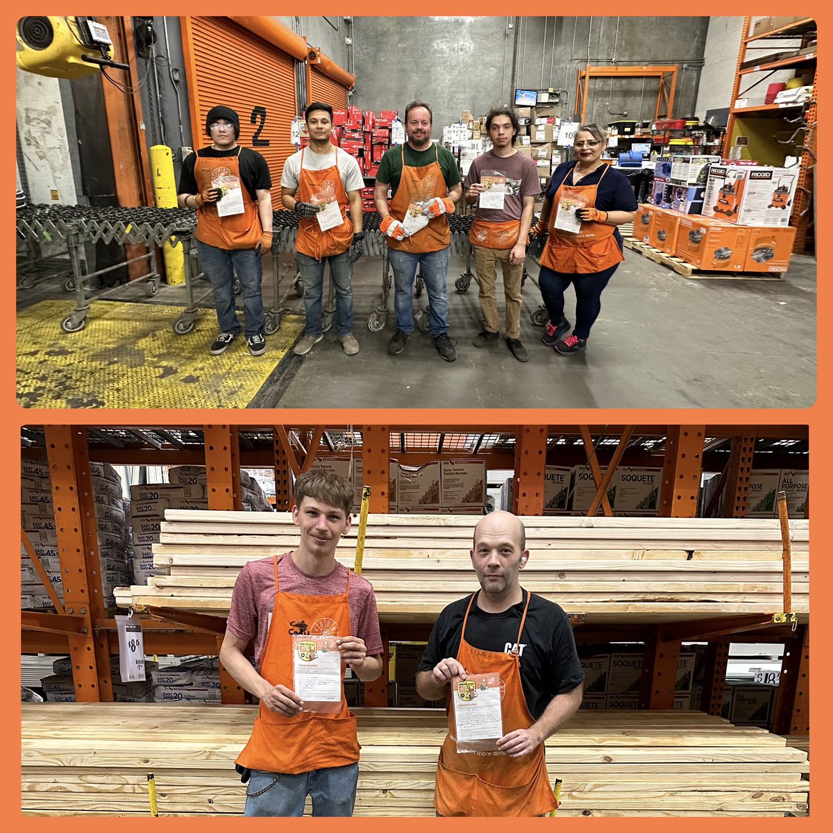 I want to take the time to recognize the D38 unload team , Garden Recovery and Lumber Recovery for doing an outstanding job each and every night and having on shelf availability for our customers. Great Job TEAM. #Store6564.