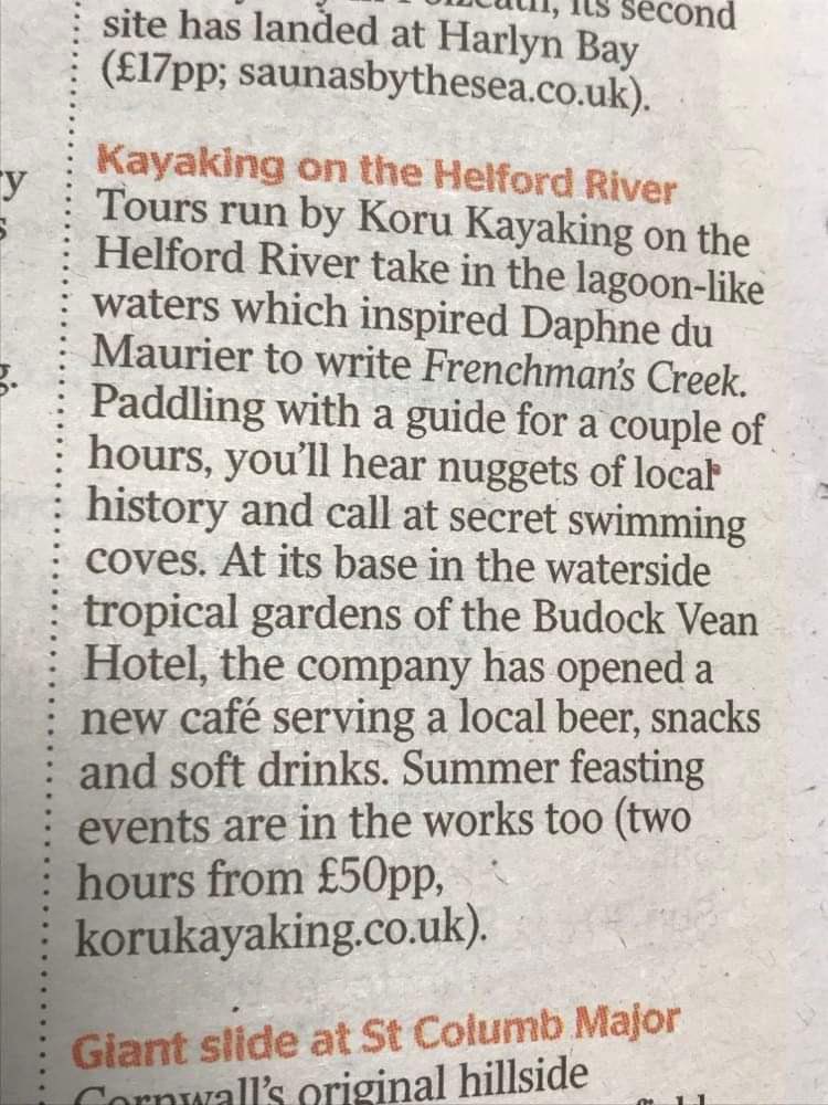 Best Hotels, New Restaurants and Things to do in @timestravel and <a href="/KoruKayaking/">Koru Kayaking</a> on the Helford is one of the Things to do so hope to see you on the water soon! Read more…thetimes.co.uk/article/the-be…