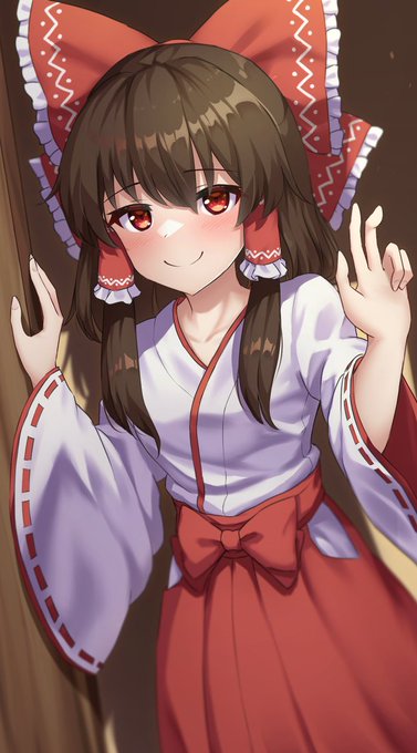 緋袴の巫女服を着てみた霊夢さん