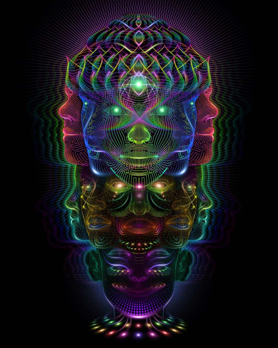 Inspired by the idea of a biological network of consciousness threaded and woven together to unify consciousness as one whole entity.  👁🧠 #psychedelicart #visionaryart #hyperspace #pinealgland