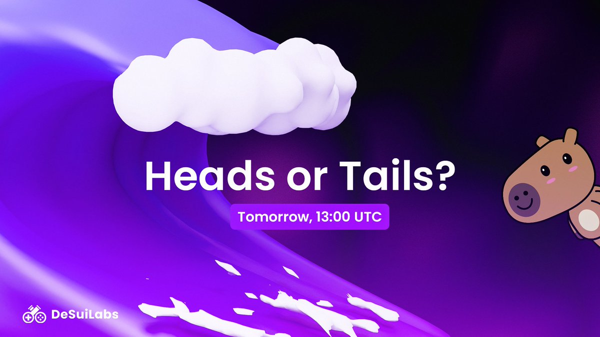 DeSuiLabs's tweet image. Stack your SUI 🌊
The first coin flip on @SuiNetwork launches tomorrow 13:00 UTC.
Secure, smooth, low fees.
Flip flip 🪙