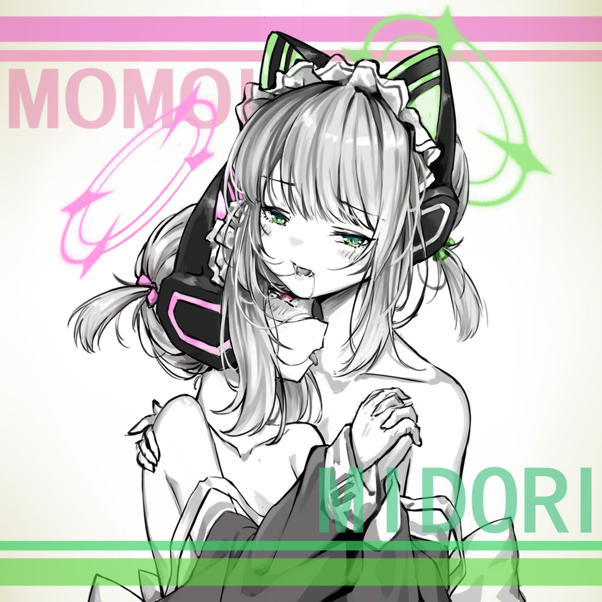 #BlueArchive #ブルーアーカイブ 好像有很多人都想看momo和midori舌吻.....