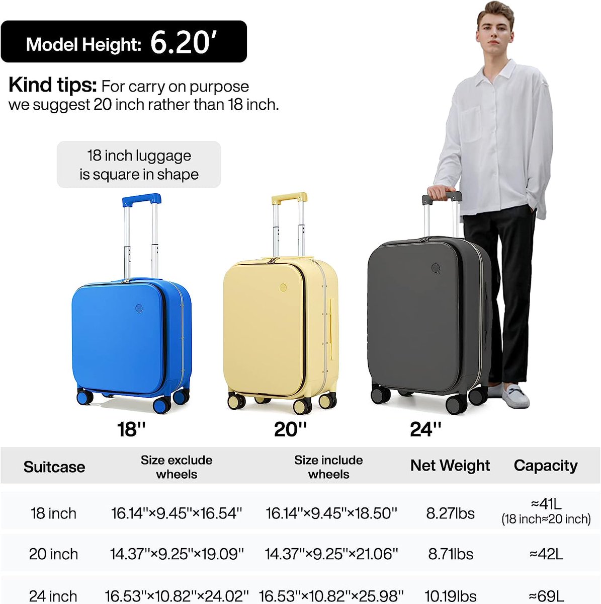 BestShop1524555's tweet photo. Carry On Luggage, 20'' Suitcase with Front Laptop Pocket, Travel Rolling Luggage Aluminum Frame PC Hardside with Spinner Wheels & TSA Lock and Cover - Avocado Green
SHOP HERE:#https:https://t.co/HgLgJYzgbL
#familyshop https://t.co/ZtHutplYZJ
