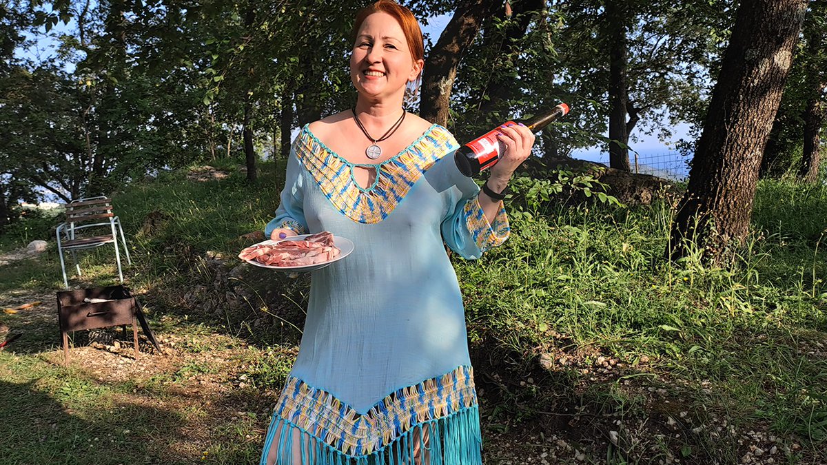 Mila_naturist on Twitter: "BBQ. Meat on fire with soy sauce. Cooking on