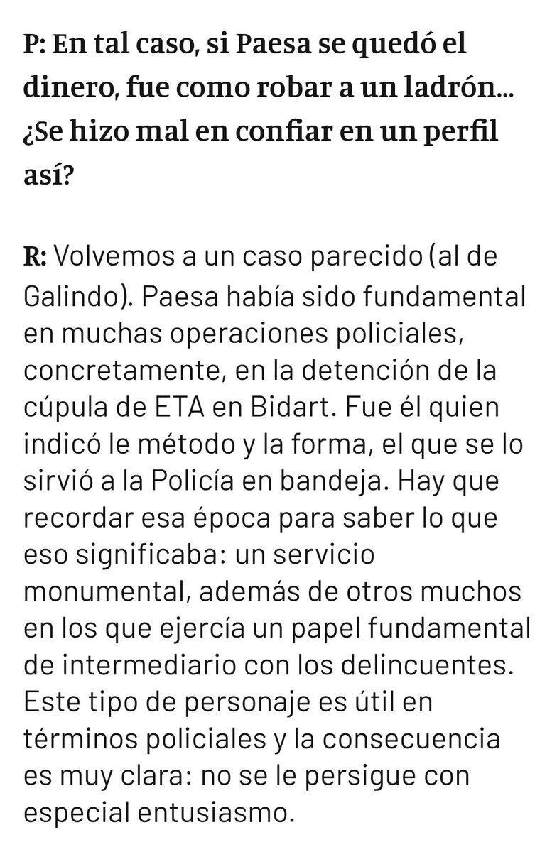 MariadelOlmoI's tweet photo. Confirma #Belloch en su entrevista que Francisco #Paesa trabajó para el gobierno de #FelipeGonzalez
@josebaazkarraga preguntó exactamente eso en el Congreso y le fue negado por el Ministro de Interior.
Las mentiras de los #GAL https://t.co/3iNMrxMmSL
