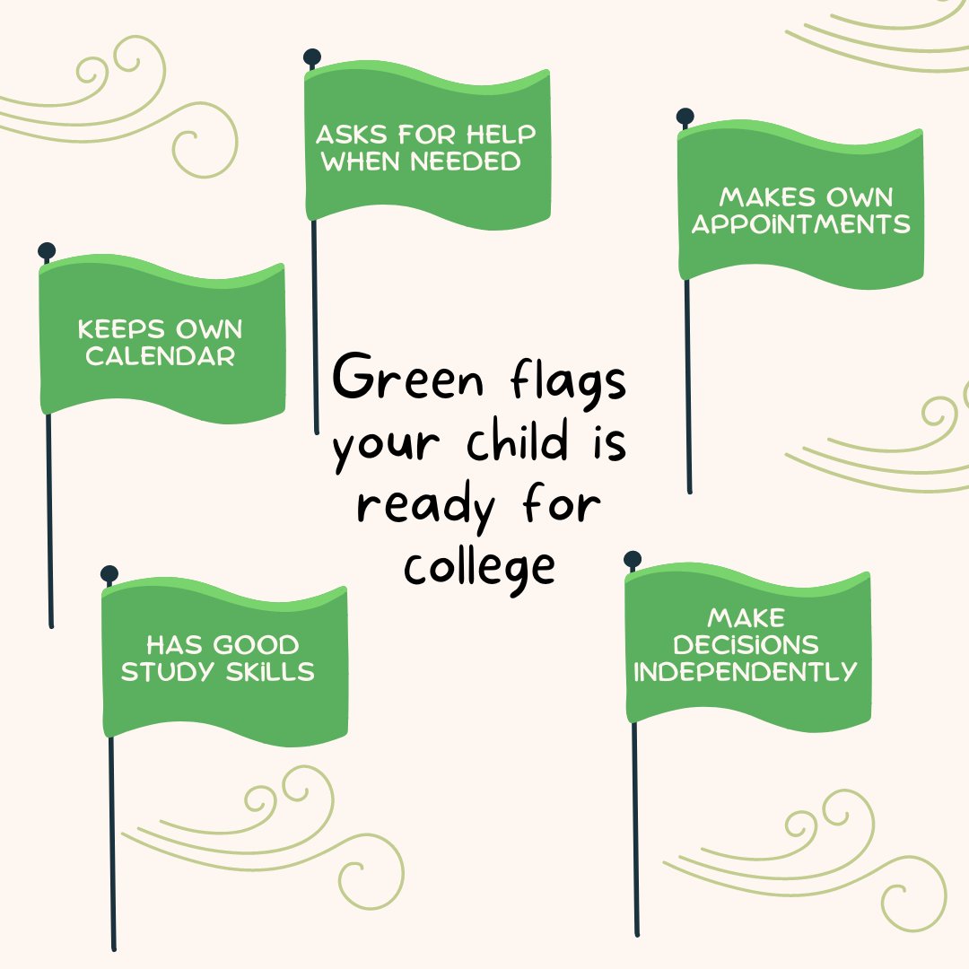thecollegespy's tweet photo. Green flags that your child is ready for college. (Which ones did I miss?)

#CollegeReady #RaisingTeens #Parenting https://t.co/MH0gBabENf