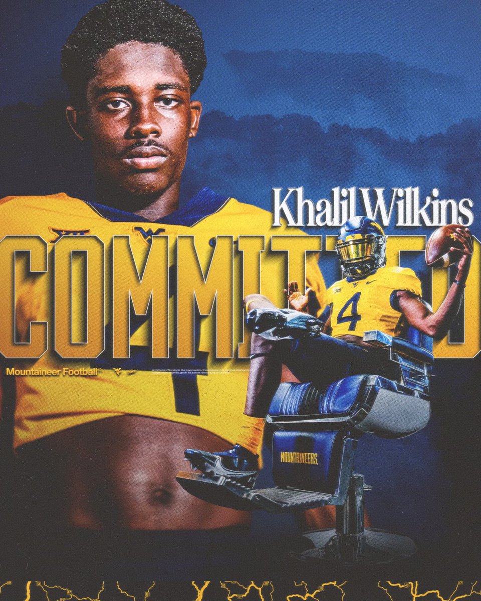 kwilkins4_'s tweet photo. 1000% Committed to West Virginia University‼️ Looking forward to developing under @CoachSeanReagan @NealBrown_WVU. Thanks to all my coaches and supporters💪🏾@DaLawnParrish @CoachRapp_O @WisePumaSports @Backendcoach12 @BrianDohn247 @RivalsFriedman @LTiffanyWilkin1 @ssthecoolone https://t.co/pXYOh2mdBY