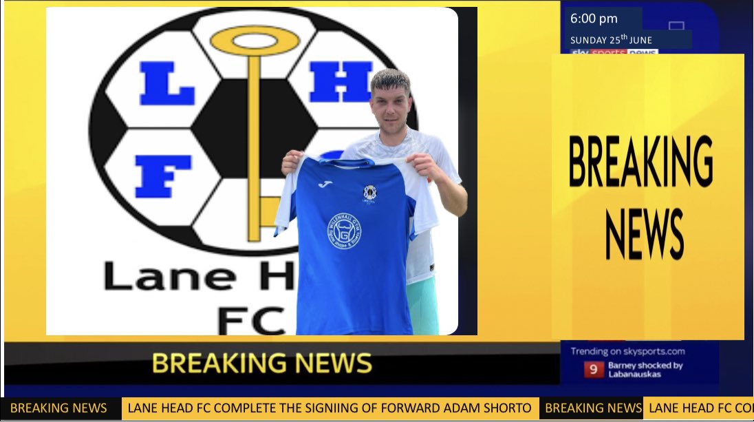 ❗️NEW SIGNING ❗️

WE ARE PLEASED TO ANNOUNCE THE SIGNING OF ADAM SHORTO📝

After talking to Martin he said “Adam is a very exciting goal scoring striker with a great all round game bringing much needed firepower to our squad”
#upthelane 💙