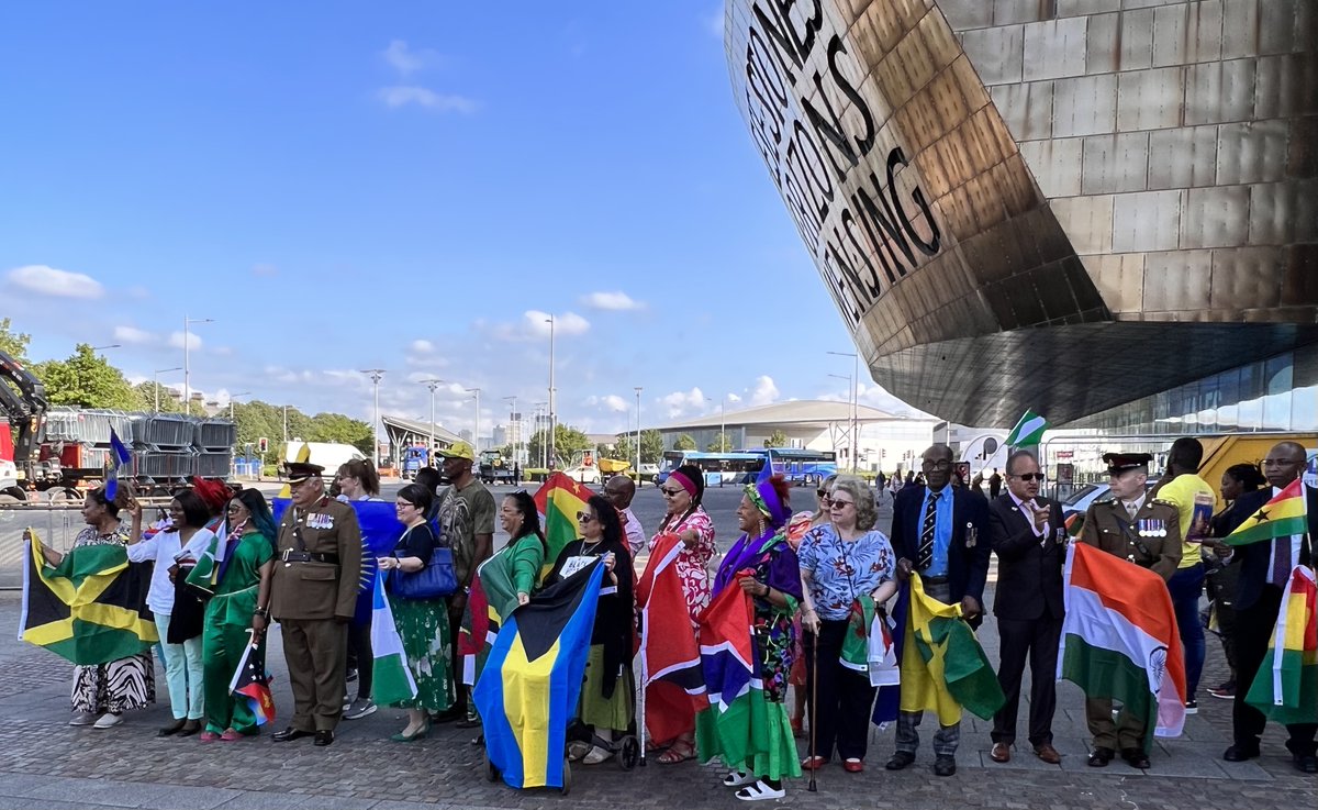 EveHowardUK's tweet photo. Happy memories with my Windrush family at the @SeneddWales on 22nd June.  @rcccymru @WindrushCymru https://t.co/ZA69szxB2T