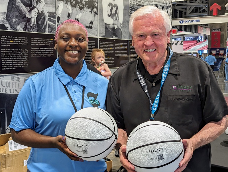 BHHSLegacy's tweet photo. Last day of the @Section7Az tournament at State Farm Stadium! We're a proud supporter of this event, which amplifies health & wellness practices and career opportunities. We had a blast giving out free basketballs with a QR code for dental screenings at @SVdP. #HoopsForHealth https://t.co/89XmEja3BG