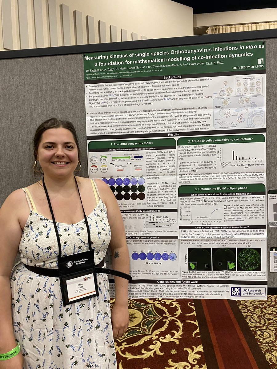 Barr Lab (@barrleeds) on Twitter photo Howdy y’all! Come by poster P3-16 tonight to chat to Ellie about all things #reassortment and how we can mathematically model #coinfection of #Bunyaviruses #ASV2023 <a href="/EJAATodd/">Ellie Todd</a> Howdy y’all! Come by poster P3-16 tonight to chat to Ellie about all things #reassortment and how we can mathematically model #coinfection of #Bunyaviruses #ASV2023 <a href="/EJAATodd/">Ellie Todd</a>