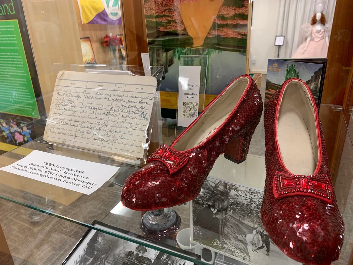 Did you know that if you come to the All Things Oz Museum you can see Judy Garland's autograph and THREE different pair of ruby slippers? If you're in Central New York, today is a perfect day to join us!

We're open 10am-5pm Wednesday through Sunday!

#CentralNewYork #WizardofOz https://t.co/IVyyhu3cUQ