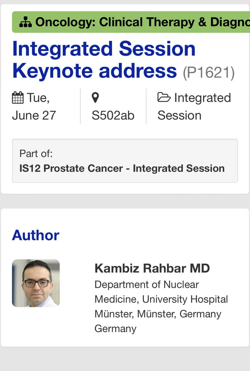 Keynote address on Prostate Cancer Therapy and Diagnostics ⁦@SNM_MI⁩ 2023