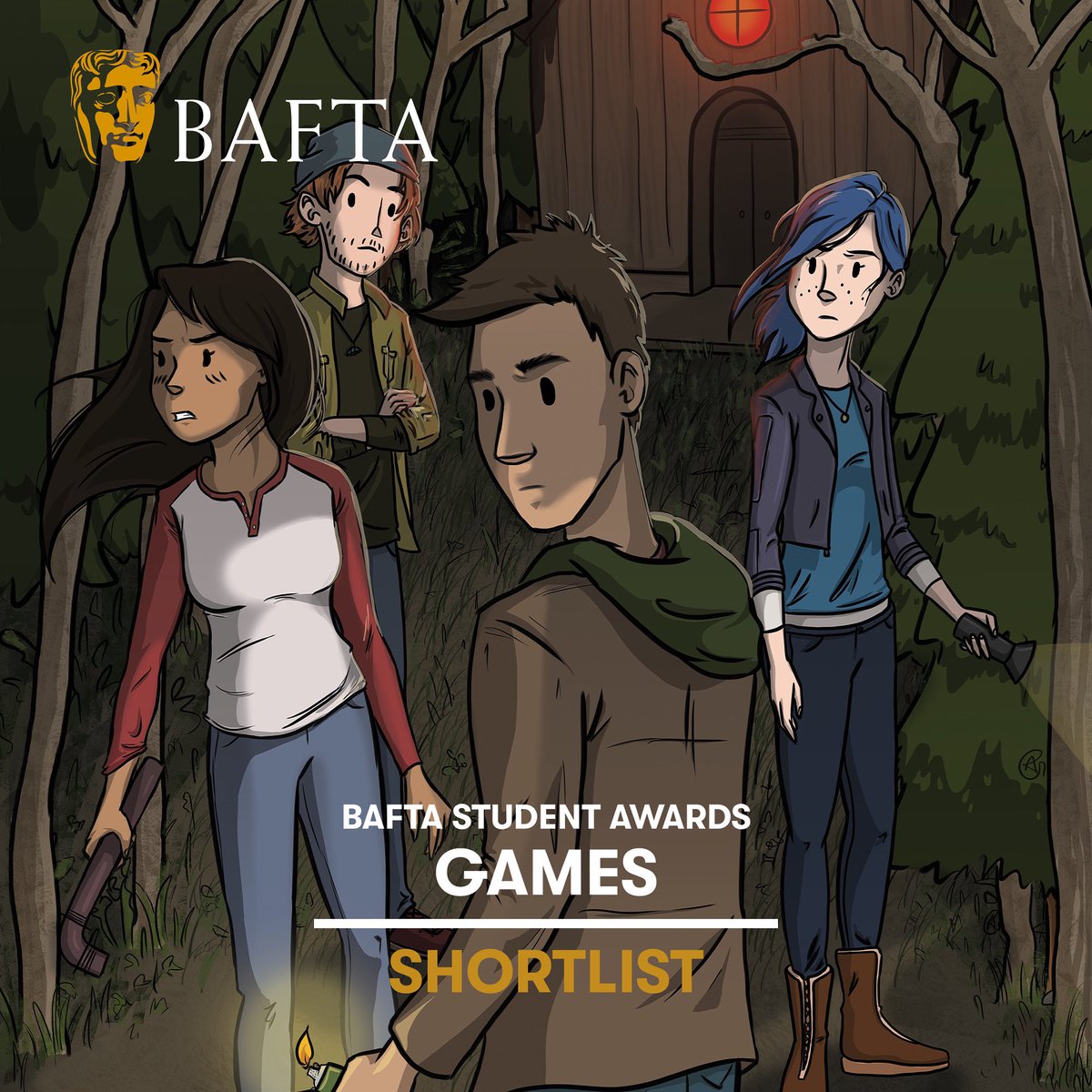 Beneath the Woods just got shortlisted for the Student BAFTA Awards!! Thank you to <a href="/BAFTAGames/">BAFTA Games</a> for this honour, and to team, voice actors, and everyone else who made this possible! 👾