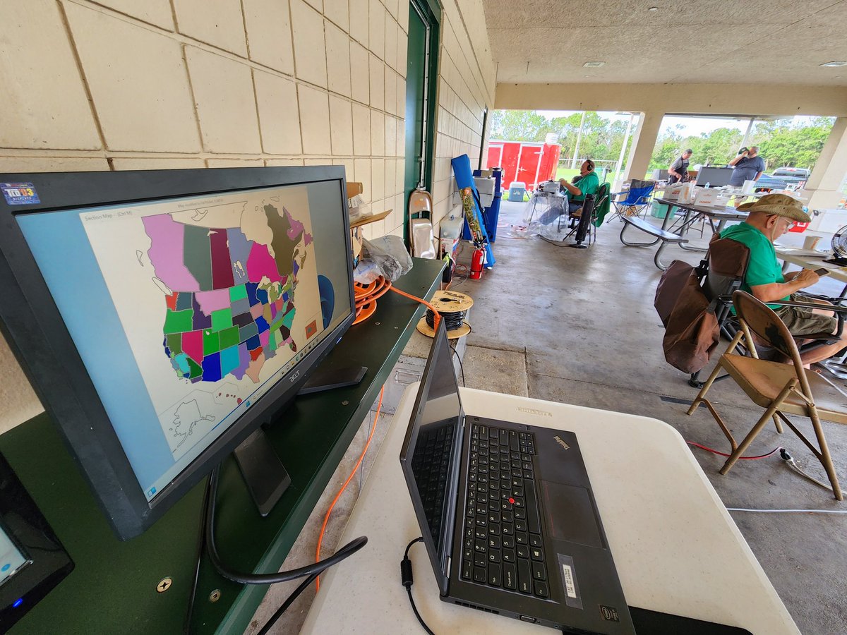 PioHam's tweet photo. FMARC Field Day 2023: we have contacted every state except Alaska- off the grid, #AmateurRadio works! #hamradio #SWFL #arrlfd https://t.co/30qhpb0u1c