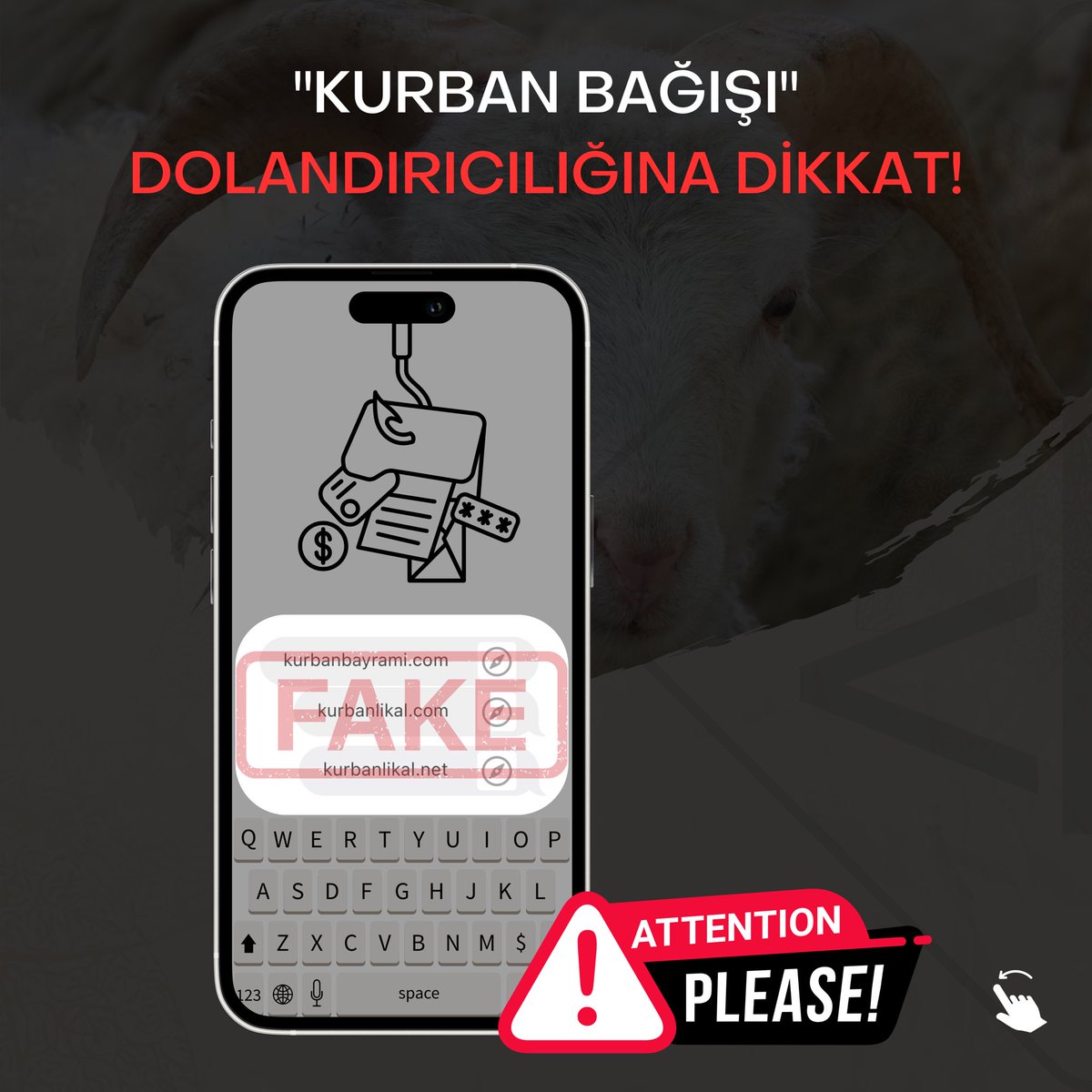 iSoftware's tweet photo. ⚠️"Kurban bağışı, hisse bedeli" başlıklı ve phishing amaçlı dolandırıcılık girişimlerine DİKKAT
📲Mesaj ya da e-postayla iletilebilecek sahte bağlantılara karşı duyarlı olun.
🔗Bu tür sitelerin yasal kuruluşları taklit etmediğinden emin olun.
#Apple #Software #iSoftware #iSoftwarecomtr #Update #CyberSecurity #iOS #Istanbul #KurbanBayramı