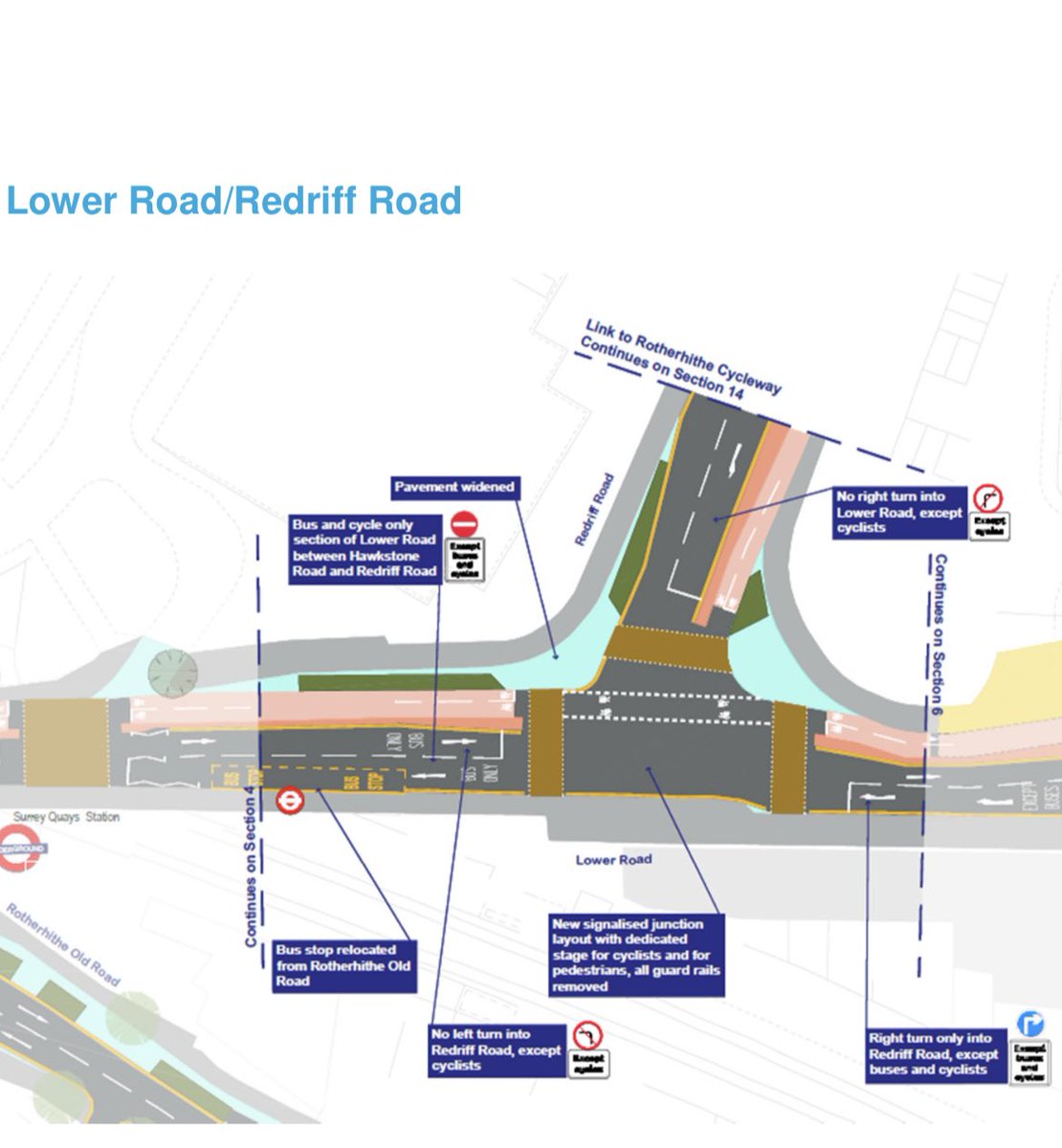 @bernardn2s @Theyellowhouse_ @TfL @Southwark_News New layout of Redriff road, how do they think people with disabilities who have to drive can get anywhere. Only leaves a right turn up Surrey Quays road to get to shopping centre. It’s ridiculous. Strange amount of people have voted for this action .???

consultations.southwark.gov.uk/planning-and-r…