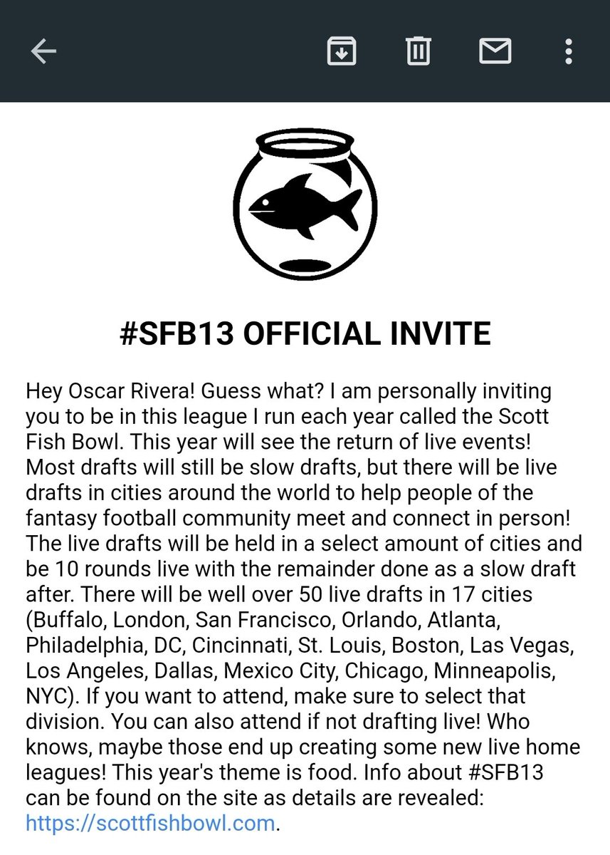 First timer here! Super excited to be a part of #SFB13 

Thanks @ScottFish24!!!