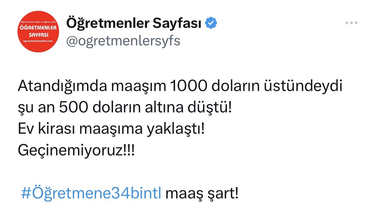 Bu twiti malum Sendika başkanlarına göndermek lazım! 

 #Öğretmene34bintl