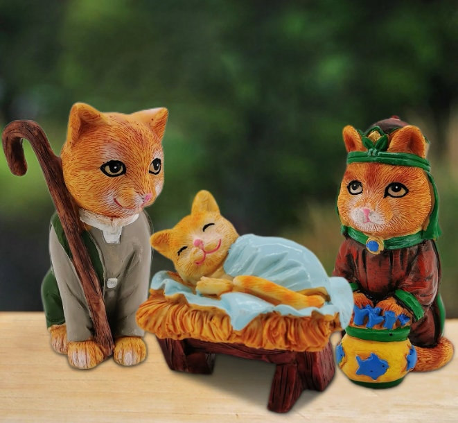 Thanks for the kind words! ★★★★★ "Great item. Love it. Thank you" Angie H. etsy.me/43UgrTe #nativityscene #catnativitystatues #catstatues #handpainted #kittenstatues #seasonaldecor #faith #religious #catfigurines #christmasnativityscene #catbabyjesus #resinart