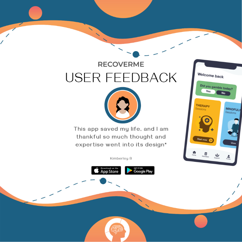 recovermeapp1's tweet photo. Join our #RecoverMeCommunity and take back control of your life from a #gamblingproblem. We are with you for every step of the journey.
"This app saved my life, and I am thankful so much thought and expertise went into its design".
#RecoverMe #MentalHealth #SelfHelpApp
