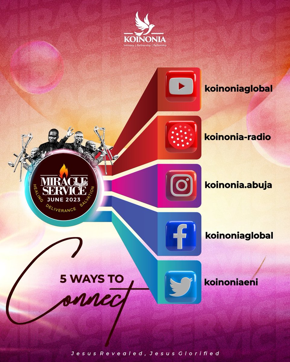 Join Us Online Today!

To our Koinonia global family, time and distance are not barriers in the realm of the spirit.

Here are 5 ways to connect Live for tonight's service.

Service will be streamed across our social media platforms at 5PM.

Facebook: Koinonia Global
Instagram: