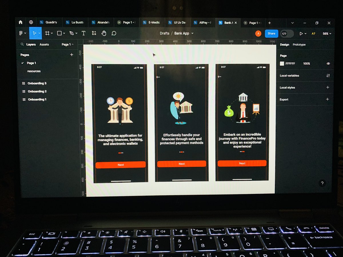 Check out the sleek onboarding screens of my finance app design on figma 🤗
#Russia #glastonbury2023 #TitanicRescue #uiux #uxdesign #figma #Config2023 #LOLFanFest2023D1 #trainaccident #WagnerGroup