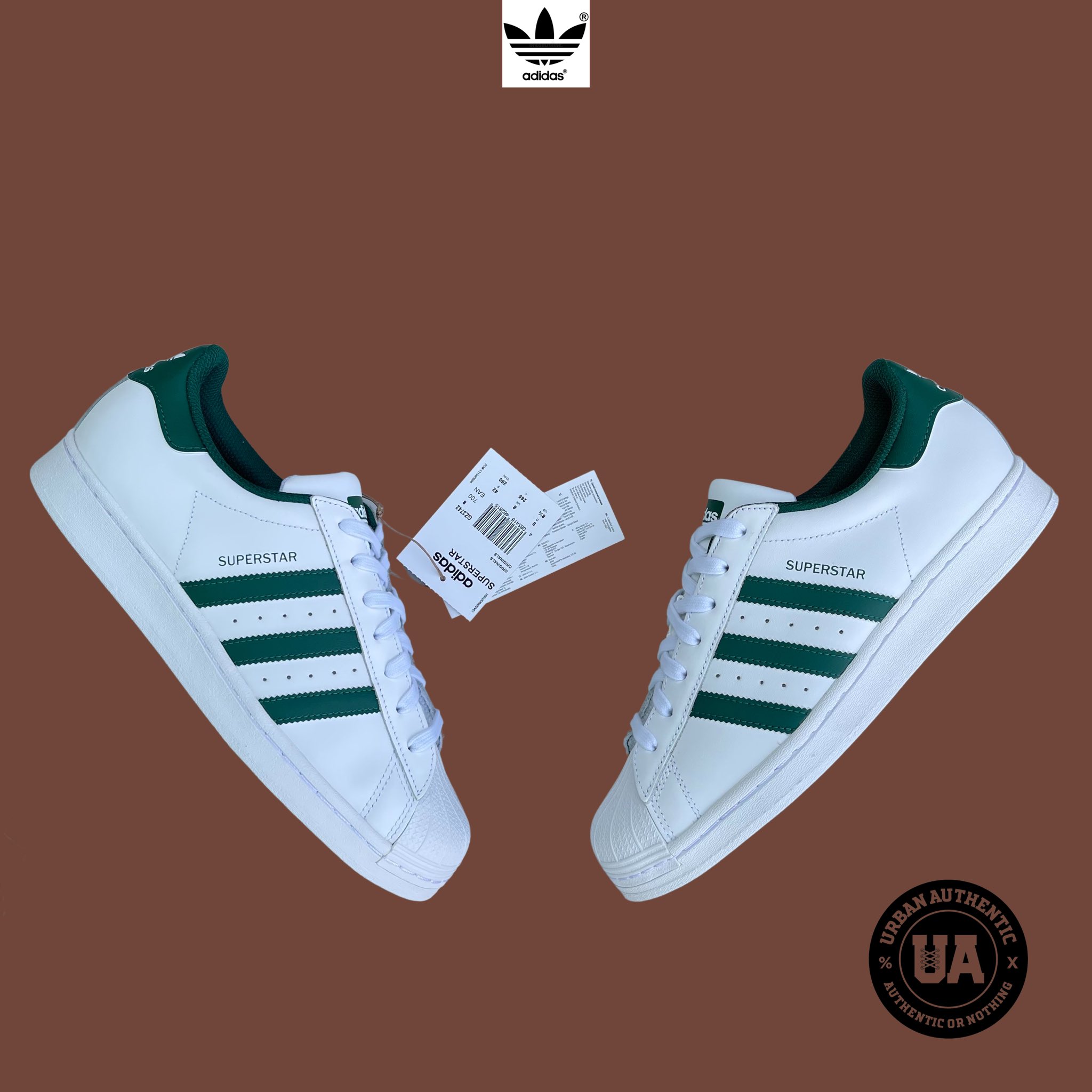 URBAN AUTHENTIC on X: "Size: UK 8 EU 42 US 8.5 Price: GHc 869 Item: Adidas® Superstar PO/SKU No: Color: Cloud / Collegiate Green https://t.co/ahzpEPE0mF" X