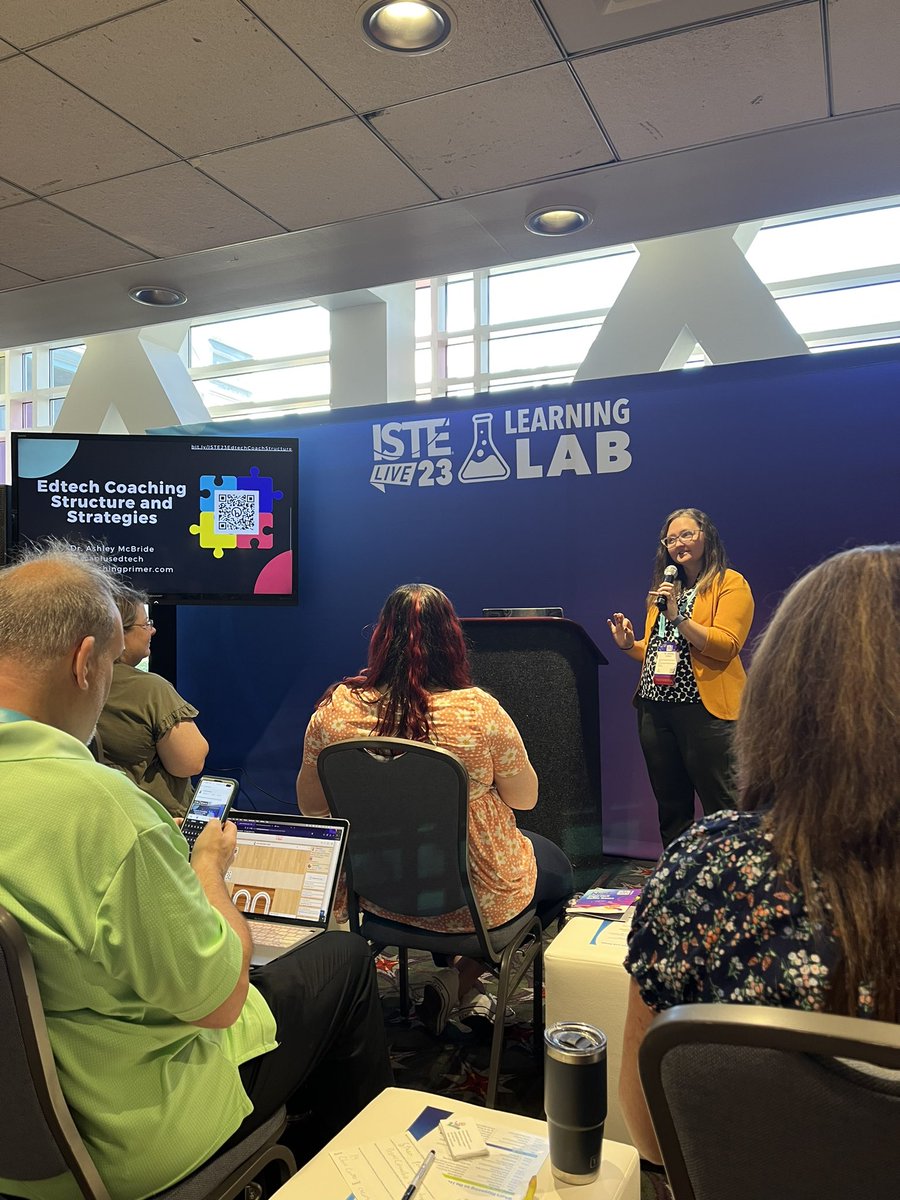 First session at #ISTELive23 with <a href="/aplusedtech/">Dr. Ashley McBride</a> is all about Edtech coaching!