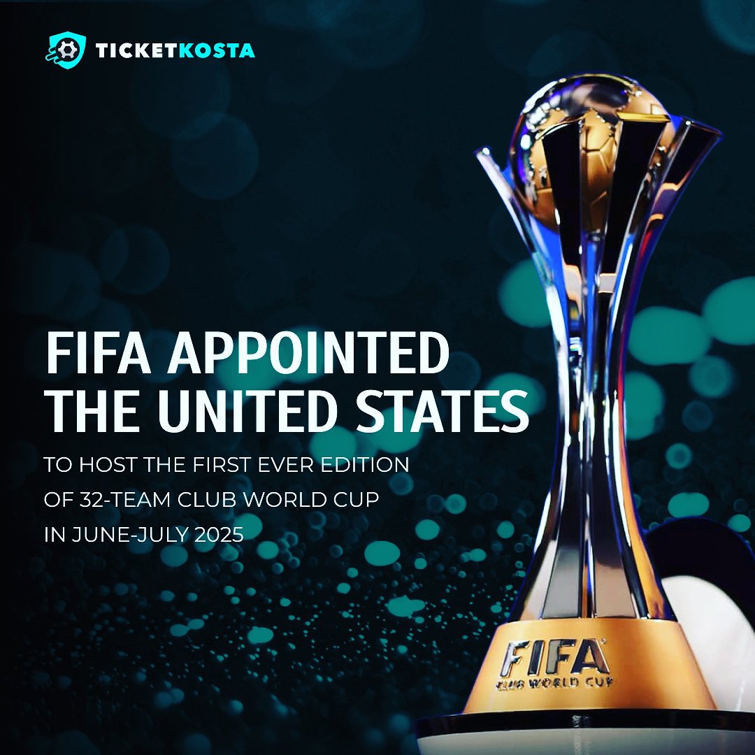 ticketkosta's tweet photo. @fifacom_es appointed the 🇺🇸 to host the first ever edition of 3️⃣2️⃣ team #clubworldcup in Summer 2025 https://t.co/XMhthevURT